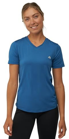 DANISH ENDURANCE Women Workout T-Shirt, Breathable Fitness Top (Blau, S)