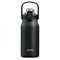 barley 45.7oz Insulated Water Bottle With Straw Stainless Steel Large Capacity Water Jug Portable Lifting Ring (Color : Black)