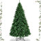GYMAX Albero di Natale Automatico 275 cm, 3594 Rami in PVC Ignifugo, Albero Artificiale Folto e Realistico, Divisibile per Montaggio e Trasporto, Supporto in Ferro, Ideale per Interno/Esterno, Verde