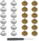 ftiemlovde 24 Sets 17mm Perfect Fit KnöPfe Hosen Enger Machen,Verstellbare JeansknöPfe Zum Schrauben Ohne NäHen No Sew Instant Metall Knopf Zum Einschlagen Replacement (2A）