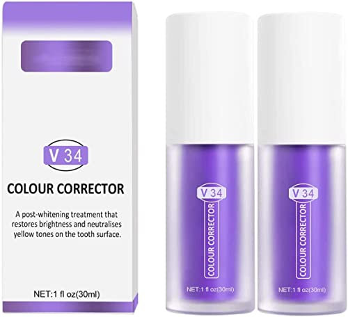 Chagoo V34 Color Corrector Zahnpasta 60ml, Zahnreinigungs-Zahnpasta Zahnaufhellung Schmelzpflege Zahnpasta-Flecken, Whitening Sensitive Teeth Zahnpasta (Whitening)