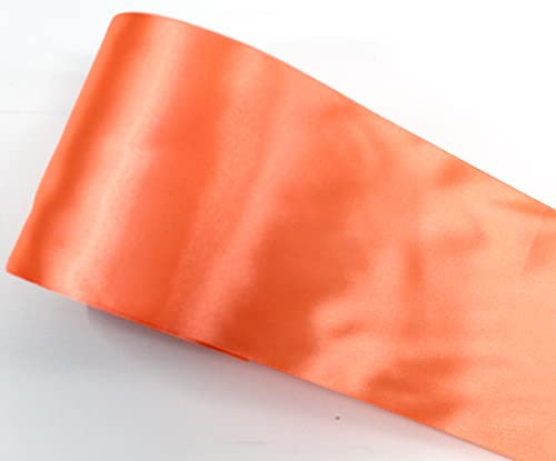 CaPiSo 22m Satinband 100 mm Schleifenband 10cm Breite Geschenkband Tischläufer Dekoband Dekoration Weihnachten Hochzeit (Apricot, 22m)