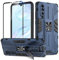 Btstring Hülle kompatibel mit Huawei P30 mit Schutzfolie, Militär Standard Cover Case Standfunktion Handy Hüllen- Blau