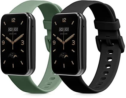 kwmobile Pulsera Compatible con Xiaomi Mi Band 7 Pro Correa - 2X Correas de Silicona Flexible - Tamaño Ajustable