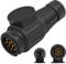 REAQUE 13-poliger Anhänger Stecker für Anhängerkupplung Abschleppen Anschluss 12V Anhänger Adapter Tow Bar Stecker Anhänger-Steckeradapter für LKWs Wohnmobil Zubehör Auto Boot Caravan