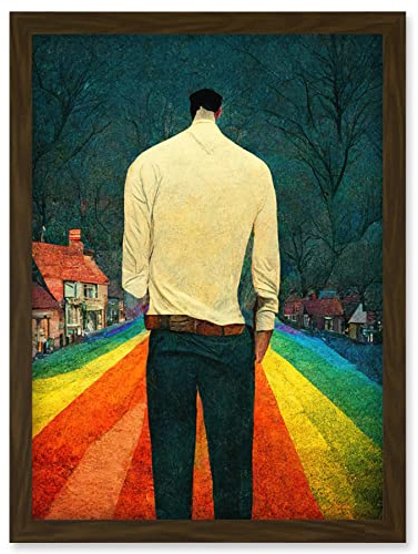 Doppelganger33 LTD Road To Acceptance LGBTQ Conceptual Modern Artwork Framed Wall Art Print A4