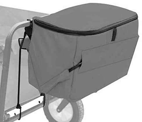 BAGASI Push Pull Faltwagen Kühltasche, Trolley Cart 15L Isolierte Mittagessen Tasche, Outdoor Wagon Zusammenklappbare Kühltasche, Cart Zubehör, für Tiefkühlkost Camping BBQ Picknick im Freien,Grau
