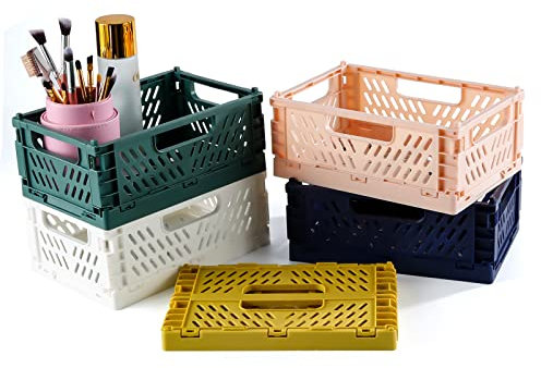 Comius Sharp Caja Plegable Plastico, 5 Pcs Cajas Almacenaje Plastico Portátil, 22 * 14.8 * 8.7cm Cajas Almacenaje Decorativas, Para Juguetes Papelería y Cosméticos