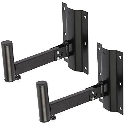 aleawol 2 Stück Lautsprecher Wandhalterung Universal Lautsprecher Boxen Wandhalterung Schwenkbar 180° (Links/rechts), 60° Neigbar, Wandlautsprecher Halterung bis zu Max 40 kg, Schwarz