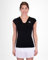 BIDI BADU Damen Crew V-Neck Tee - Black, Größe:L