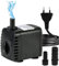Bomba de Agua Sumergible, 600L / H 8W Bomba Agua con 2 Boquillas , AC220-240V Mini Bomba de Agua Ultrasilencioso, para Fuentes de Mesa de Acuario Jardines de Agua de Estanque y Sistemas hidropónicos