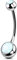 OUFER 14G Bauchnabelpiercing Ring Titan 16 mm Piercing Bauchnabel Lang Kurz Weißer Opal Edelstein Kugeln Belly Button Piercing Navel Bars Silber 1.6 mm Nabelring Frau Schmuck