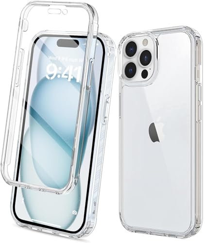 KP TECHNOLOGY Front and Back Case for iPhone 15 Pro - (360°) Full Complete Protection iPhone 15 Pro Case (Clear)