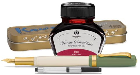 Kaweco Student Fountain Pen with 30 ml Fountain Pen Ink, Converter and Metal Case