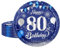16Pcs Navy Blue 80th Birthday Paper Plates 9inch for Party Decorations - Tableware for Men's Dinner