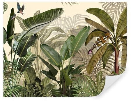TAPEKO Papier Peint Panoramique Elégant 360x250 cm Arbres et plantes tropicales Papier Peint intissé pour Chambre Salon Décoration Murale u74748