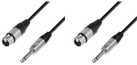 Adam Hall Cables 4 STAR MFP 0300 - Câble Micro REAN XLR femelle vers Jack 6,35 mm mono 3 m (Lot de 2)