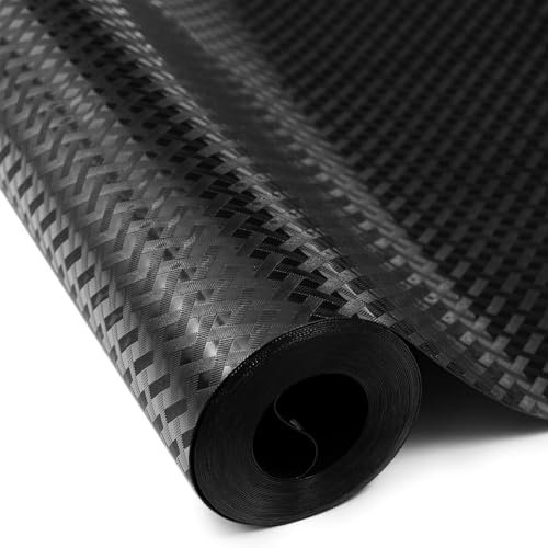 Sevenpers Drawer Liners Thickening, Waterproof & Oil-Proof Kitchen Cupboard Cabinet Liner, EVA Plastic Non-Adhesive BPA Free Washable Shelf Liner Fridge Liner Black 50x500cm