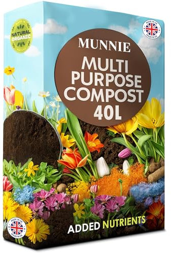 Munnie 40L Multi-Purpose Compost Soil Bag – Eco-friendly Soil Seed Compost, Nutrient Rich Mix for Potting, Growing Garden, Outdoor, Indoor, Houseplant Seed Plants
