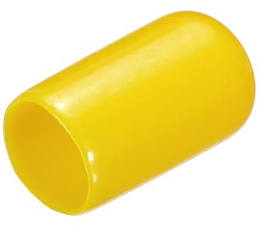 QUARKZMAN 25Pcs Embouts en Caoutchouc de 9 mm de Diamètre Intérieur en PVC Vinyle Capuchon d'Extrémité Rond à Vis Protecteurs Jaunes