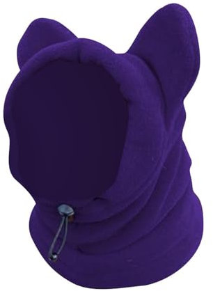 Nixieen Bonnet d'hiver pour petits chiens - Bonnet d'hiver épais et confortable - Oreilles lavables avec capuche - Cache-cou - Écharpe pour l'hiver - Par temps froid - Entraînement de chien
