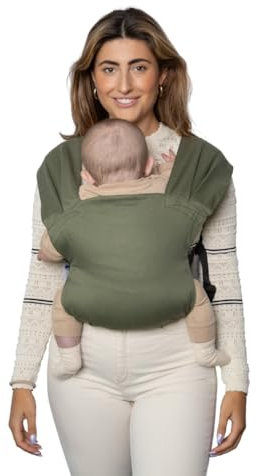 BABYMOON MAXI Babytrage - Geeignet für Babys ab 3000 g und Kleinkinder bis 15 kg - Drei vielseitige Tragepositionen - Kindertrage - Konzipiert für diskretes Stillen - Einheitsgröße - Grün