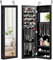 GOPLUS Armoire à Bijoux avec Miroir, Meuble à Bijoux Mural/Suspendu, avec Grand Espace de Rangement, Miroir Pleine Longueur, Miroir de Maquillage Intégré, Montage Mural/Accrocher à la Porte (Noir)