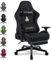 Vittanly Gaming Stuhl, Luxuriöser Wildlederimitat Gaming Chair Bürostuhl, Ergonomischer Schreibtischstuhl mit Fußstütze Kopfstütze und Lendenkissen, 3D Armlehnen, 90-155° Rückenlehne, Schwarz