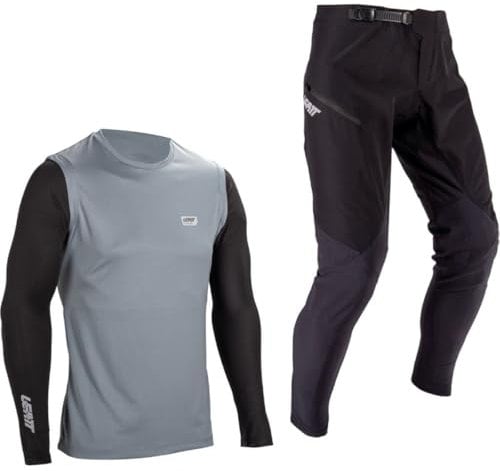 Leatt Unisex-Adult Kit Jersey+Pant Combo Ride Set (Trikot+Hose) MTB Enduro 1.0-L-Titanium, Schwarz/Grau, #L/US34/EU52