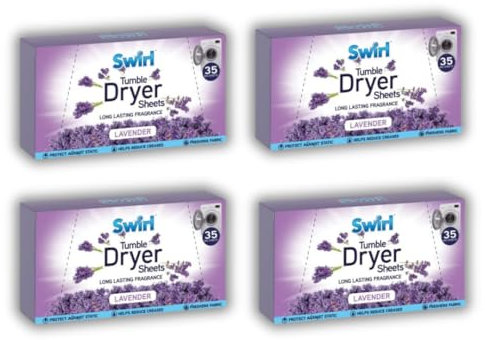 SOTL® 4 hojas para secadora de lavanda, 40 hojas por paquete, suavizantes de tela, de larga duración, control estático, ecológicas
