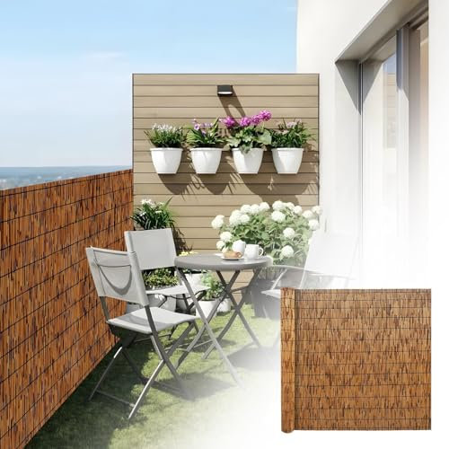 Natürlicher Schilfzaun Bambus-Sichtschutz Für Den Garten, Schilfrohrmatte Für Den Außenbereich, 50 X 500 Cm 80 X 1000 Cm 90 X 900 Cm 100 X 800 Cm 110 X 700 Cm Individuell Anpassbar(90x1000cm(3.0x32.8F
