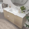 VARO BATH | Mueble de baño suspendido colección Vito - Color Alcatraz (2 Cajones + 1 Puerta) (Lavabo Blanco, 90cm de Ancho)