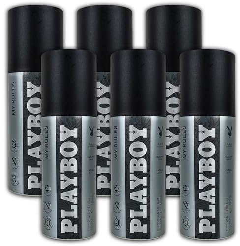6 er Pack PLAYBOY My Rules Deo Spray Deodorant 6 x 150 ml