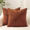 Topfinel Kissenbezug 40x40 Herbst Karamell Orange Rost 2er Set Windmühle Streifen Muster Cord Kissenbezüge Kissenhülle Sofakissen Dekokissen deko für Sofa Bett Wohnzimmer