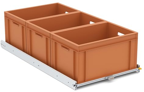 Tinobu Camper Heckauszug 120x60 cm - Heckgarage-Auszug als Stauraumsystem, Schwerlastauszug mit Verriegelung, für Wohnmobil, Kastenwagen, Van