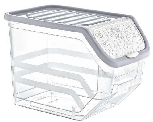 Best House | Food Storage Container with Lids | Cereal Grain Rice Bean | GREY | 11 Litres | 1 Pc | Stackable | BPA Free | Kitchen & Pantry Organization (Pack of 1)