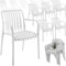 TecTake®, Set da 6 sedie da giardino impilabili, sedia giardino esterno in plastica, sedie da esterno, terrazzo, sedie polipropilene, poltrone moderne, cucina, mobili da esterno - Bianco