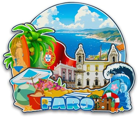 Orlybar Kühlschrankmagnet Faro Portugal aus Holz, 3D-Sehenswürdigkeiten, Reise-Sammlerstück, Souvenirs, Dekoration, handgefertigter Kühlschrankmagnet -6100