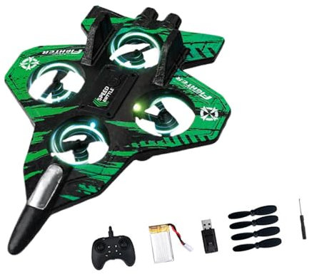 Colcolo Avions télécommandés en mousse, d'avion télécommandé (15 minutes), maintien d'altitude avec lumières LED colorées pour les 8 à 16 ans, B Green