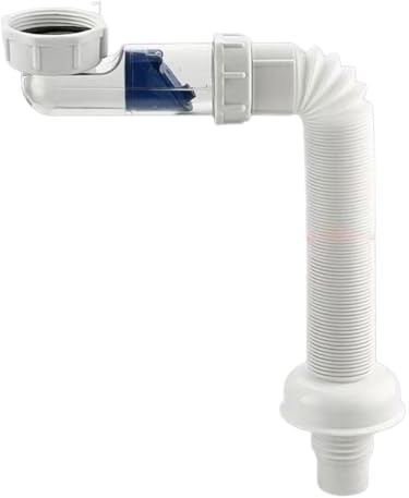 Flexible Siphon Drain Hose, 360 Degree Rotating Sink Drain Pipe Extendable Siphon Hose, Adjustable Kitchen Sink Waste Pipe G1-1/2 Inch Kitchen Sink Waste Pipe 28-88cm