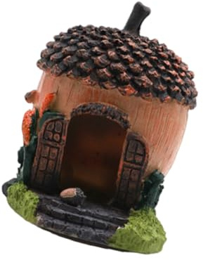 CHIZISX Landschaft, Höhlenhauslandschaft, Aquarium-Dekorationen für Aquarien, Terrarien, Garnelen, Haus, Blumenornamente, Tannenzapfen, Handwerk