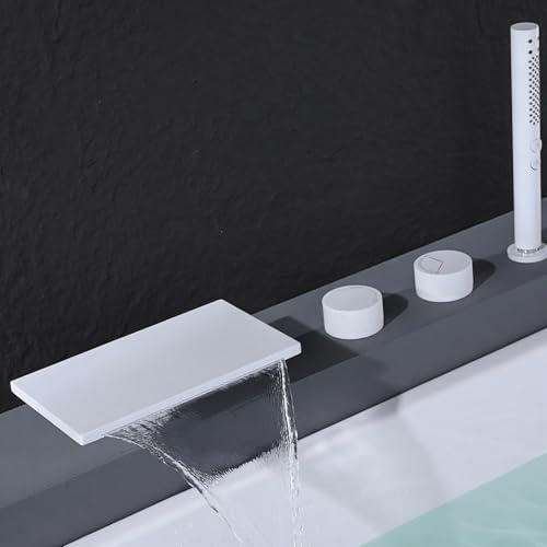 XJTNLB Rubinetto Vasca Miscelatore Doccia Monocomando Bianco Rubinetteria Completa a Cascata con Miscelatore Vasca