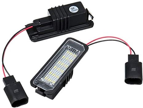 KFXYSM Nummernschildbeleuchtung,Kennzeichenbeleuchtung 2 stücke 12V 5W Nummernkennzeichen Licht Lampen for VW Golf 4 6 Polo 9N for Passat Auto Kennzeichen Beleuchtung Außenansicht