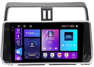 Android 15 2 DIN Radio de Coche 10 Pantalla táctil para Toyota Land Cruiser Prado 150 2018-2020 con Cámara Trasera/GPS/4G WiFi/FM/BT/Mandos Volante/Carplay/Reproductor Multimedia(BS80 8+128G)