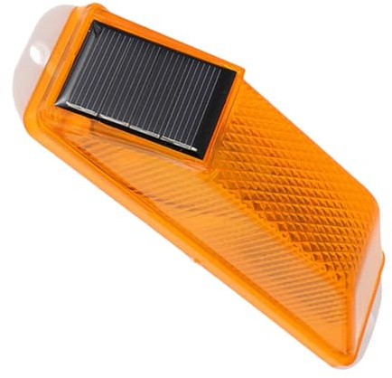 SAFIGLE Solarbetriebene Warnleuchte Gelb aus PC mit Automatischer Ladung für Garten und Terrasse Wetterfeste Solar Warnleuchte zur Nachtwarnung im Außenbereich
