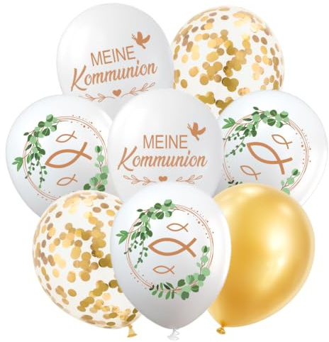 30 Stück Luftballons Kommunion,Kommunion Dekorationen,Erstkommunion Deko,Erstkommunion Deko Luftballon, Zur Dekoration Der Erstkommunionfeier,Für eine Feierliche Atmosphäre am Kommunionstag
