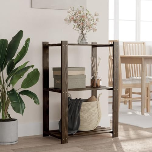 FWIKDUN Étagère en bois de pin robuste pour la maison et le commerce - Étagère de rangement en bois massif avec 5 tablettes - Étagère à 5 niveaux en pin massif - Étagère haute en bois pour un espace