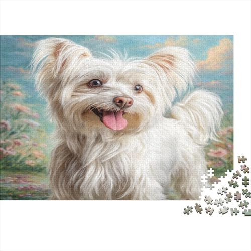 Puzzle Chien à crête Chinoise Scène Portrait Ciel Lumineux 1000 pièces 52x38cm en Papier recyclé pour Famille et Amis Puzzle Relaxant Jeu Familial idée Cadeau