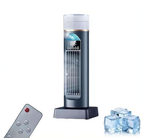 Tower AC Klimaanlage, Raumkühler Ventilator Tragbare Klimaanlagen, Leise Oszillierende Bladeless Kühler mit Fernbedienung für Schlafzimmer Büro Wohnheim (Schwarz)