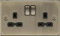 Knightsbridge CS9AB Steckdose, quadratischer Rand, antikes Messing, 13 A, 2G, mit Einsatz, 230 V
